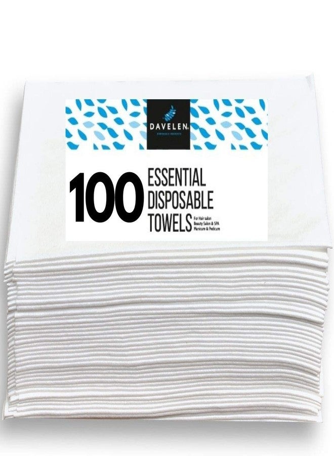 DAVELEN Essential Disposable Hair Towel for Women, 100 Pack 32 inch X 16 inch, Super Absorbent Quick Dry Hair for Drying Curly, Long & Thick Hair (White) (100) - Image 1